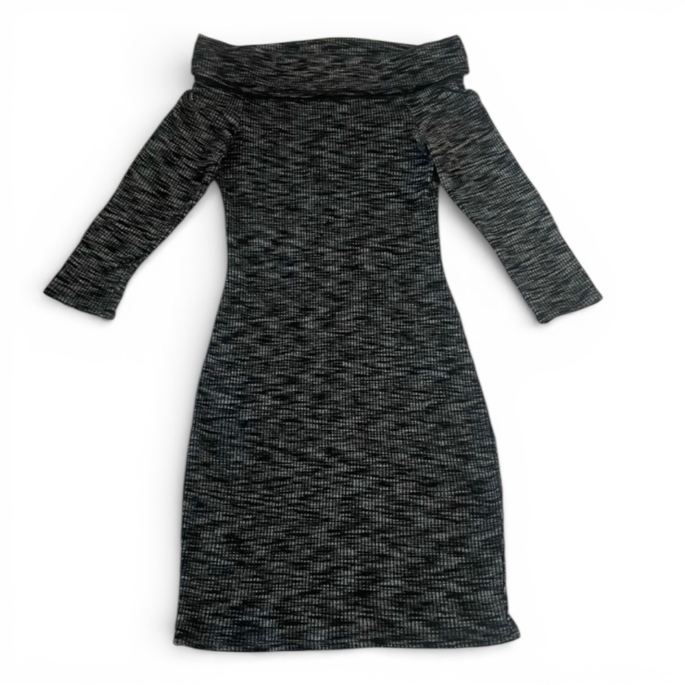 Soprano Women’s Charcoal Grey Long Sleeve Sweater Dress Size Medium